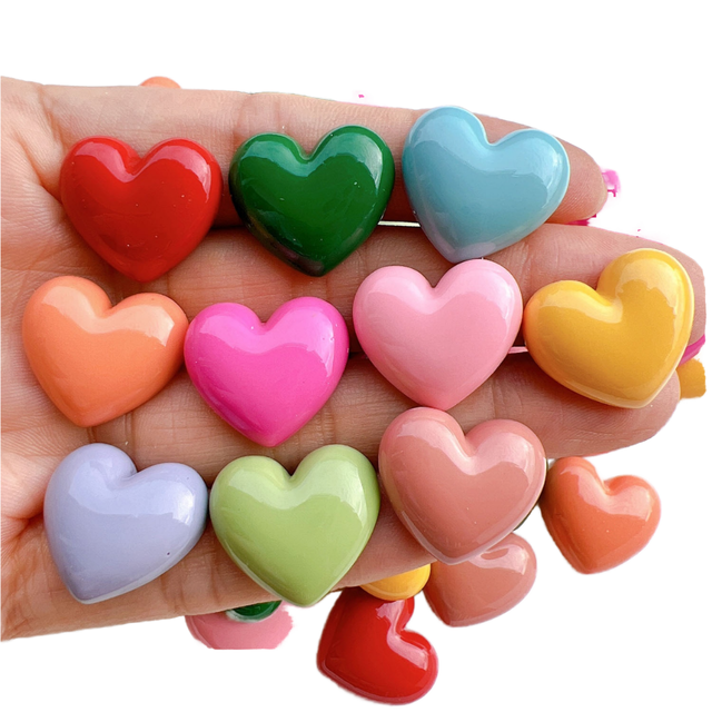 Miniature Heart Shape Pendant DIY Phone Case New Design 3D Resin Flat Back Charms for Phone Case Decor Wholesale Resin