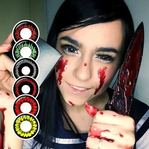 Mới đến Halloween Màu Kính áp tròng Quỷ Slayer nezuko mắt quỷ màu địa chỉ liên lạc lentes de contacto cosplay - Product Image 4