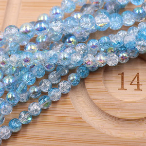 6Mm 8Mm Rõ Ràng Màu Xanh AB Mạ Crackle Pha Lê Thủy Tinh Hạt 80Cm Chiều Dài Mỗi Sợi Tự Làm Đồ Trang Sức Làm Mô Hình Hỗn Hợp Kích Thước Crackle - Product Image 6