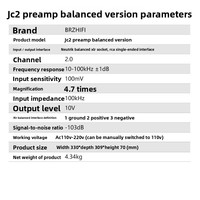 Préamplificateur haut de gamme à tube à effet de champ 2 canaux BRZHIFI Audio Reference pour MK-JC2