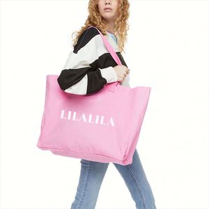 Sacs de courses en gros, sacs en toile de coton bio réutilisables, impression personnalisée, sac de plage, sac de courses avec logo - Product Image 2