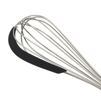 Batteur manuel pour la pâtisserie, crème, gâteau, manche en bois, fouet à œufs en acier inoxydable avec spatule en silicone