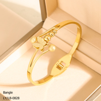 Bracelet papillon haut de gamme polyvalent, élégant et chic, en acier inoxydable plaqué or 18 carats, résistant au ternissement, pour femme
