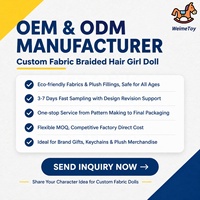Fabricant de jouets en peluche personnalisés, mini poupées en tissu, porte-clés OEM ODM, poupées en tissu doux et mignonnes tressées pour filles, mascotte avec logo
