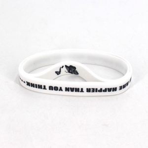 Bracelet en silicone à motif papillon Happy Than You Think, bracelet en caoutchouc Free Flight - Product Image 5