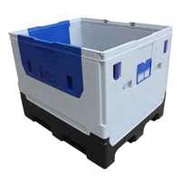Boîte à palette en plastique empilable et pliable, conteneurs de stockage écologiques pour camions avec une forte capacité de charge