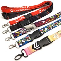 Lanière de cou en polyester personnalisée avec logo par sublimation pour la vente en gros