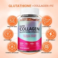 Gummies de collagène à marque privée, supplément blanchissant pour la peau à la vitamine C, gummies de collagène à croquer pour la peau, gummies de L-Glutathion