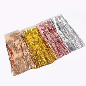 Groothandel Krans Folie Franje Gordijn Metallic Bruiloft Verjaardagsfeest Decoraties Tinsel Franje Banners