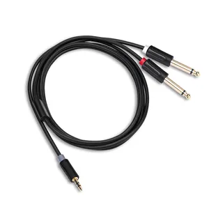 3.5mm 1/8 pouce TRS à double 6.35 1/4 TS câble Audio câble séparateur en Y adaptateur Jack OFC connecteur plaqué or 1.5m ordinateur, ordinateur portable