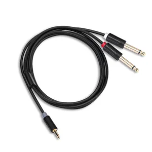 3,5mm 1/8 Zoll TRS zu Dual 6,35 1/4 TS Audio kabel Y-Splitter Kabel buchsen adapter OFC Vergoldeter Anschluss 1,5 m Computer,Laptop