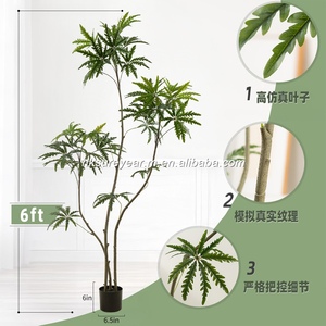 Árbol Artificial de Pavo Real Grande en Maceta, Dizygotheca Nórdica, Follaje Artificial para Interiores, Hogar, Oficina, Jardín, Acción de Gracias, Boda - Product Image 3