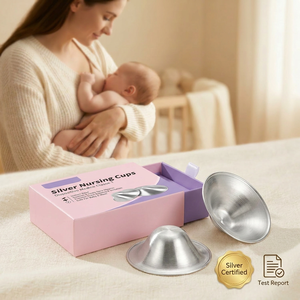 Coupe d'allaitement en argent pour nouveau-né – Les meilleurs cadeaux essentiels – Accessoires d'allaitement réutilisables – Protège-mamelons pour bébé - Product Image 5