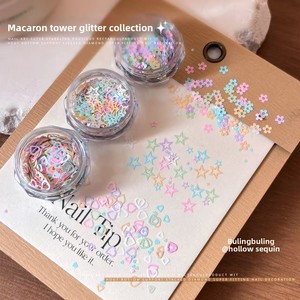Nouvelles décorations de nail art en forme de cœur évidé et d'étoile à cinq branches, paillettes, styles variés, ultra-fines, couleur <span class=keywords><strong>macaron</strong></span>, <span class=keywords><strong>mini</strong></span> ongles - Product Image 2