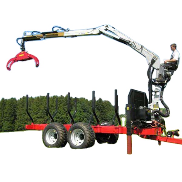 Сертифицированный CE прицеп для лесозаготовки ATV с краном, прицеп с грейпом