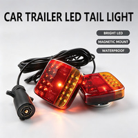 Feux arrière LED magnétiques sans fil pour camion, carrés, ambre et rouge, 12 V CC, 24 Volts