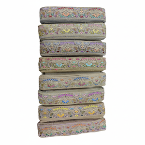 2025 brodé de haute qualité Designer dentelle rubans garniture robe cou dentelle perlée au prix de gros pour l'exportation de l'Inde - Product Image 1