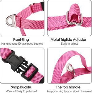 Ensemble de laisse et de harnais pour chien de grande taille, en nylon tactique robuste, rembourré, anti-traction, réglable - Product Image 3