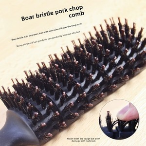 Peigne à cheveux Zhuoke en plastique PP à neuf rangées de crins de porc noirs pour cheveux raides et bouclés pour hommes, usage domestique, coiffure - Product Image 2