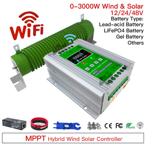 Contrôleur de charge hybride éolien-solaire MPPT 600W-3000W (12V/24V/48V Auto) |   Régulateur de batterie au lithium et au plomb W753 - Product Image 6