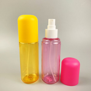 Botella de Perfume de niebla cosmética PET colorida con tapa grande 100mL botella de niebla corporal de tóner botella de plástico de Perfumes Rosa esmerilado - Product Image 5