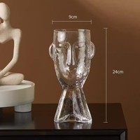 Vase à fleurs en verre cristal de luxe, sculpture artistique nordique, hydroponique, décoration d'intérieur, ornement pour fleurs séchées