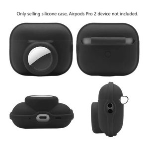 Coque en silicone anti-perte 2 en 1 compatible avec AirPod <span class=keywords><strong>Pro</strong></span> 2 et <span class=keywords><strong>AirTag</strong></span>, étui de protection anti-rayures avec lanière - Product Image 2