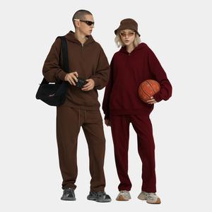 Sudadera con Capucha de Estilo Americano, Tejido de Rizo de Algodón Pesado de 430g, Media Cremallera, Talla Grande, Marca de Moda, Unisex, Ecológica, para Otoño/Invierno - Product Image 1