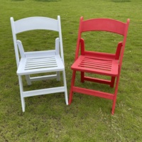 Chaise pliante Wimbledon en résine de haute qualité, écologique, durable, pour mariage, événement, fête, jardin, avec coussin de siège à lattes
