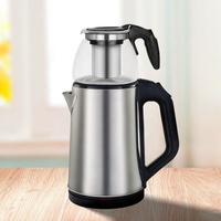 Samovar électrique en acier inoxydable grande capacité 1,8L+0,8L, puissance 1500W, pour la maison et la cuisine, bouilloire et pot à thé automatiques