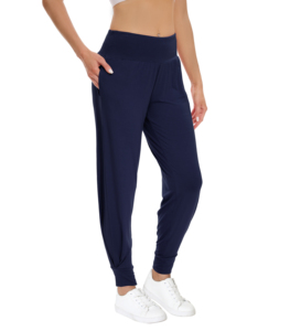 Women's Bamboo Fiber Loose Harem <b>Pants</b> Solid Color Elastic Waist Casual Sleepwear Home Wear Comfortable Ankle-Length <b>Pants</b> - Product Image 3