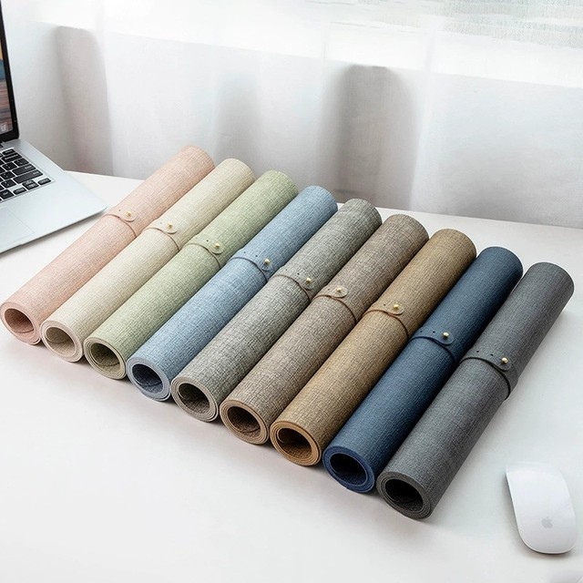 Computer Mouse Pad Waterproof Anti slip Large Office Desk Pad Premium Texture Cloth Patterned Leather Mouse Pad Customized logo
