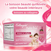 Boisson de collagène beauté 10000mg, collagène marin liquide en sachet pour éclaircir la peau, raffermir et lutter contre le vieillissement, boisson pour un éclat radieux
