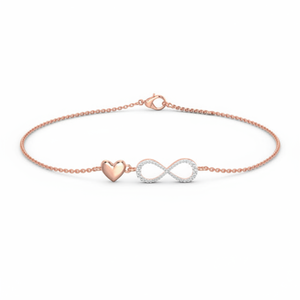 สร้อยข้อมือเพชรและกำไลข้อมือสีโรสโกลด์จากความรักที่เปล่งประกาย - Product Image 1