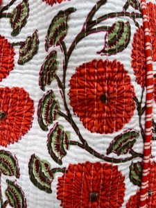 Sac fourre-tout matelassé en coton, imprimé à la main, avec coutures de qualité supérieure, pour voyage et shopping - Product Image 5