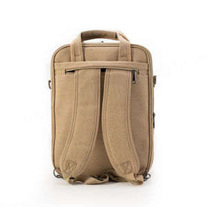 Diseño de moda personalizado Vintage geométrico impermeable lona Unisex Negro Mochila 36-55L - Product Image 6