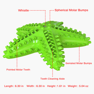Star Shaped Plastic Chewing <b>Toy</b> for Dogs Teeth Cleaning <b>Interactive</b> Squeaky Pet <b>Toy</b> Solid Color Funny Design - Product Image 2