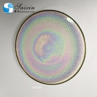 ZT-P037 Assiette de présentation ronde en verre moderne pour mariage, vente en gros