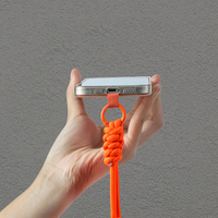 Dragonne de téléphone en paracorde tressé avec languette de fixation, cordon de poignet réglable pour porte-clés, sacs, Airpods, iPhone 18 Pro