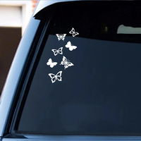 Autocollant de voiture papillon créatif holographique, autocollant laser personnalisé, couvre les rayures, durable, universel, convient pour BMW Toyota Honda
