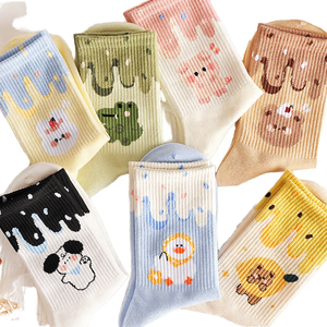 Calcetines de Mujer para Otoño e Invierno, Calcetines Cortos con Estampado Digital de Dibujos Animados, Calcetines Finos de Punto con Diseño Japonés, Calcetines Dulces - Product Image 4