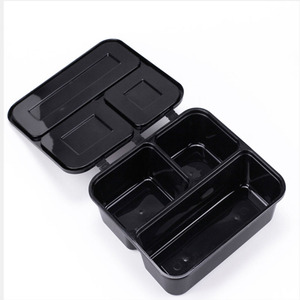 eco friendly blister PP disposable lunch box takeaway to go 3 compartment plastic food containers