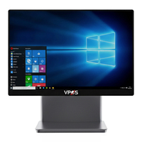 Système POS tout-en-un silencieux sans ventilateur 15,6 pouces, entièrement en aluminium, anti-poussière, Windows 11, terminal POS tactile capacitif 10 points, Bluetooth 5.2