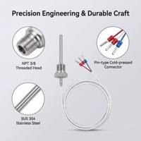 Sensor suhu tahanan platinum Pt100 PT1000 untuk boiler bertekanan, pemasangan berulir NPT1/8 NPT3/8