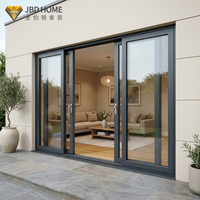 Porte coulissante en aluminium résistante aux ouragans, porte d'entrée insonorisée de qualité supérieure pour hôtel, bureau