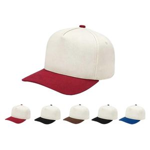 Casquette de baseball unisexe en coton à 5 panneaux, blanche, personnalisable, bicolore, promotionnelle, vente en gros directe d'usine - Product Image 1