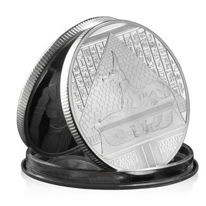 Анубис, бог смерти в древнем египетском сувенире, серебряная Посеребренная монета, пирамида, коллекционная памятная монета - Product Image 2