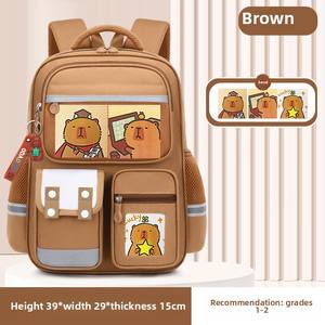 Mochilas Capybara Sac à dos scolaire unisexe Sac d'élève étanche de grande capacité avec fermeture éclair et logo personnalisé et filles élégantes dessinées - Product Image 6