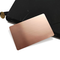 Vente en gros de cartes métalliques étanches gravure laser logo carte NFC cartes de visite vierges en métal en acier inoxydable