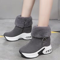 Nouvelle Collection Hiver 2026 – Bottines Décontractées en Coton Doublées Fourrure pour Femme avec Talonnette Intégrée – Commerce International